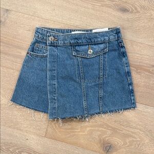 Zara Blue Asymmetrical Mini Skort